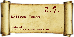 Wolfram Tamás névjegykártya